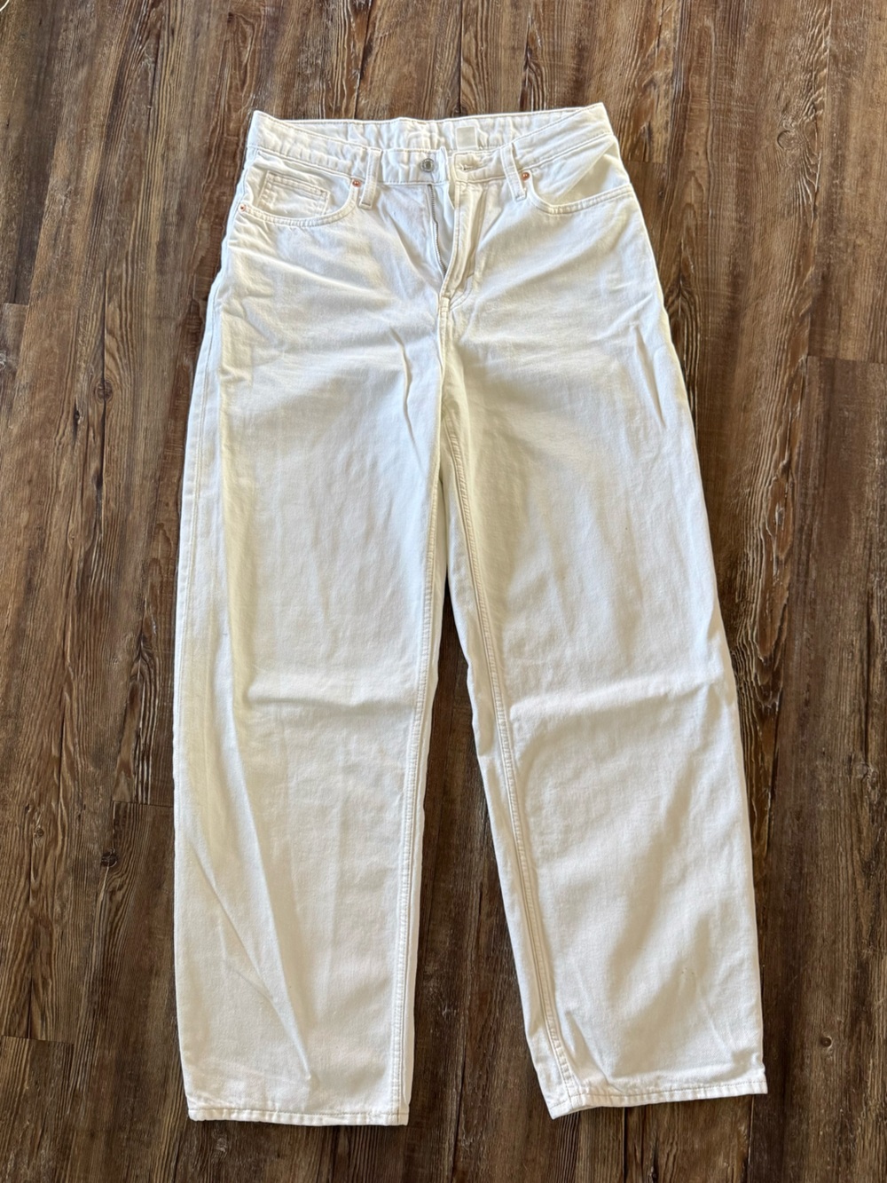 H&M White Wide Leg Jeans